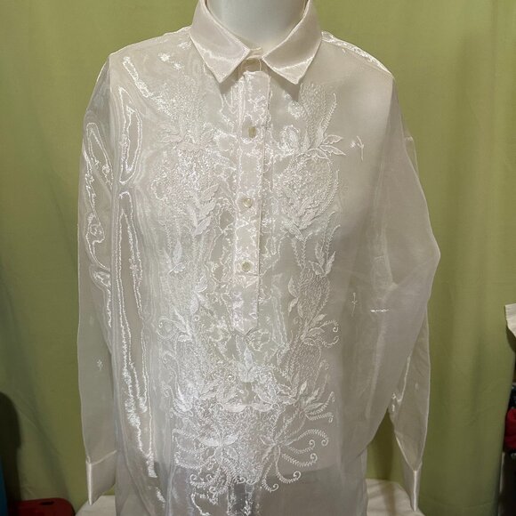 Filipino Barong Other - Philippines Filipino Barong Floral Design Men's Long Sleeve Barong Size XL-2XL
